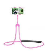 Load image into Gallery viewer, 360 Degree Lazy Necklace Bracket Flexible Mobile Phone Holder Hanging Neck Bed Phones Holder Stand Table Clip Holder Arm
