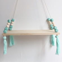 Load image into Gallery viewer, Nordic Nursery &amp; Kids Decor Tassels Storage Shelf Rack Wall Hanging Wood Toys Model Baby Kid Room Furnish Artic Home Decoration
