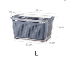 Load image into Gallery viewer, Double Layer Drain Basket Plastic Fruit Vegetable Basket
