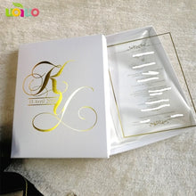 Load image into Gallery viewer, Free shipping 10pcs luxury high class romantic acrylic wedding invitation card hot sell,flower wedding cards with box
